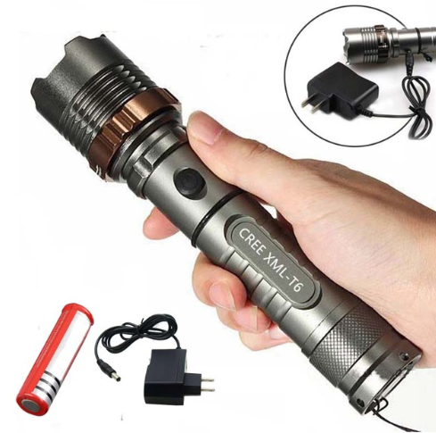 CREE t6 glare flashlight T6 flashlight T6 zoom rechargeable flashlight - baby magazin