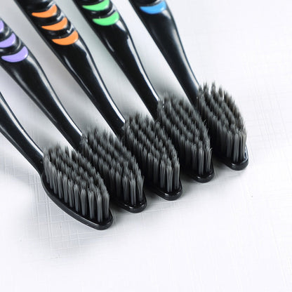 [10 Pieces] Toothbrush Soft Bristle Adult Bamboo Charcoal Household Fine Wool Toothbrush Antibacterial Men and Women Family baby magazin 
