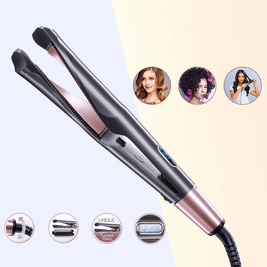2 In 1 Hair Straightener And Curler Curling Iron For All Hair Types Tourmaline Ceramic Twisted Flat Iron For Hair Styling baby magazin 