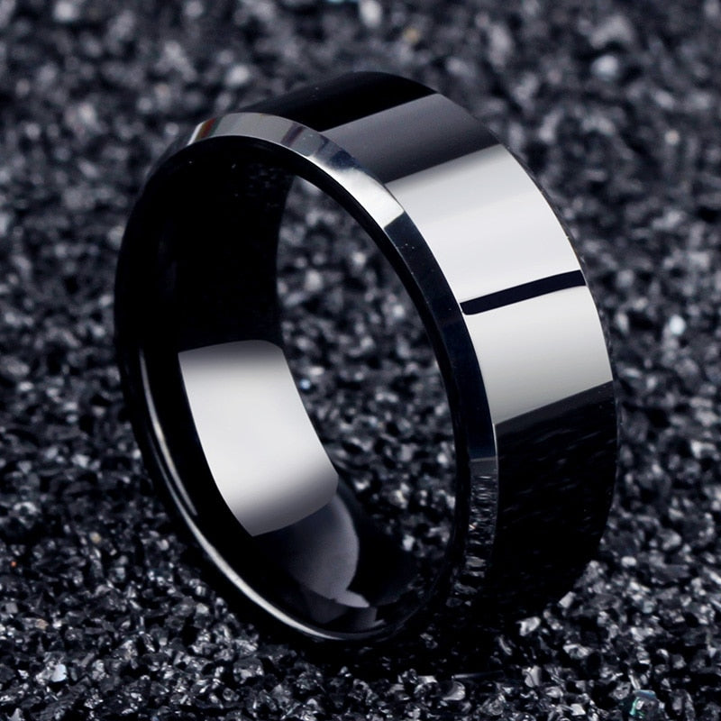 2017 Fashion Charm Jewelry ring men stainless steel Black Rings For Women baby magazin 