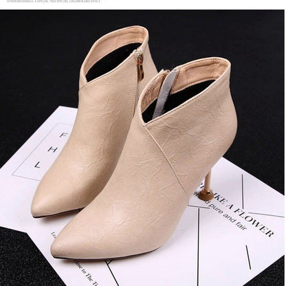 2020 New Sexy Pointed  Fashion Boots European And American Stiletto Platform Nude  Women High Heel Boots baby magazin 