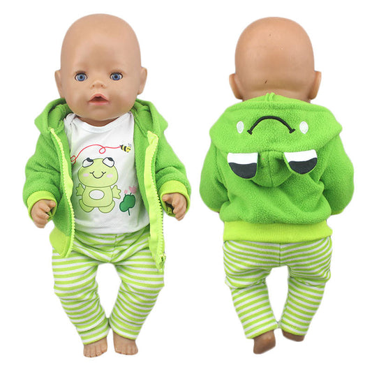 2021 New Cute frog Suits Fit For 43cm Baby Doll 17 Inch Reborn Baby Doll Clothes baby magazin 