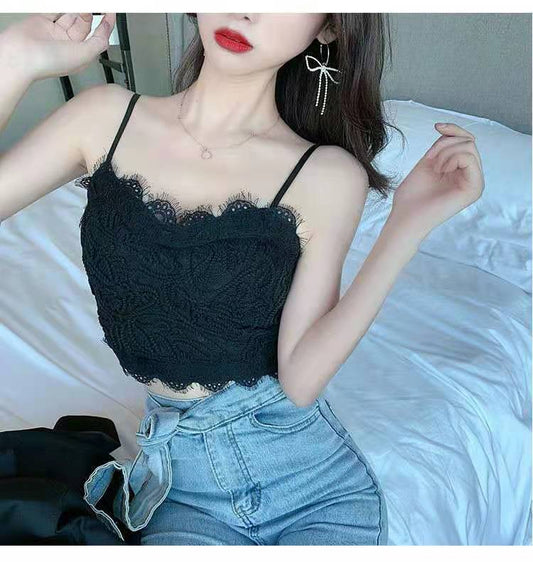 2021 live text of the text with the French lace vest brain rope, wearing underwear high-tender shirt baby magazin 