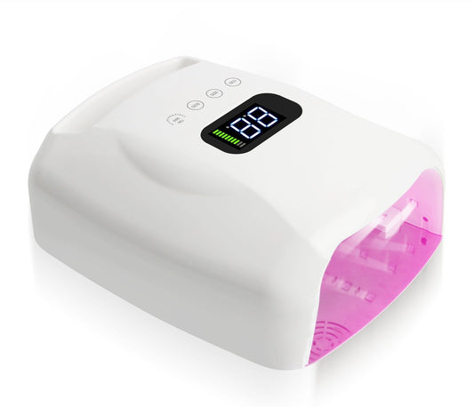 2021 new Nail Dryer Rechargeable Cordless Painless 96w Gel UV LED Nail Lamp Professional Polish Nail Light Double Light Source baby magazin 
