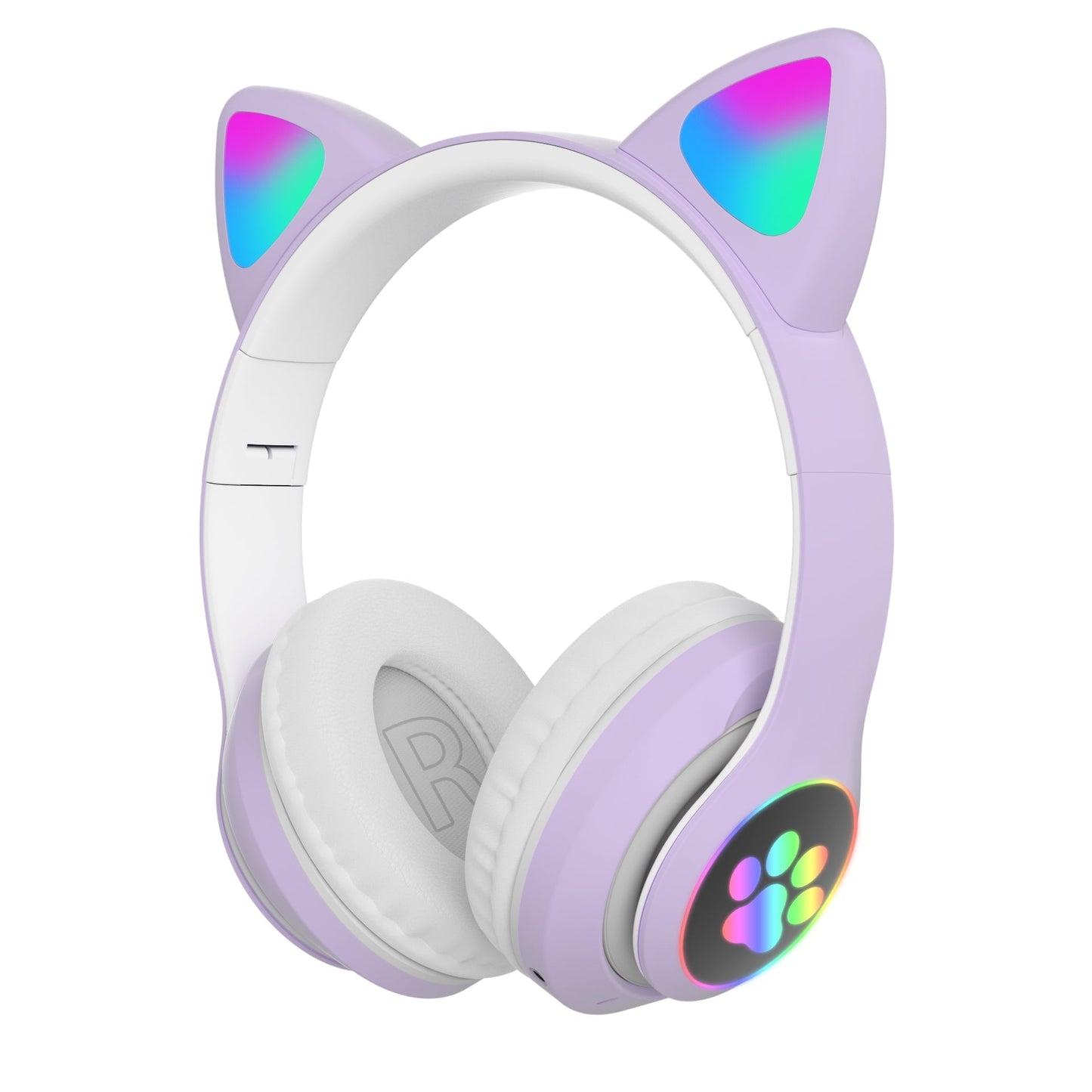 2022 NEW Amazon LED Flash Cute Cat Ear BT Wireless Headphone foldable for girls headphones 3.5mm AUX TF card with Mic Helmet baby magazin 