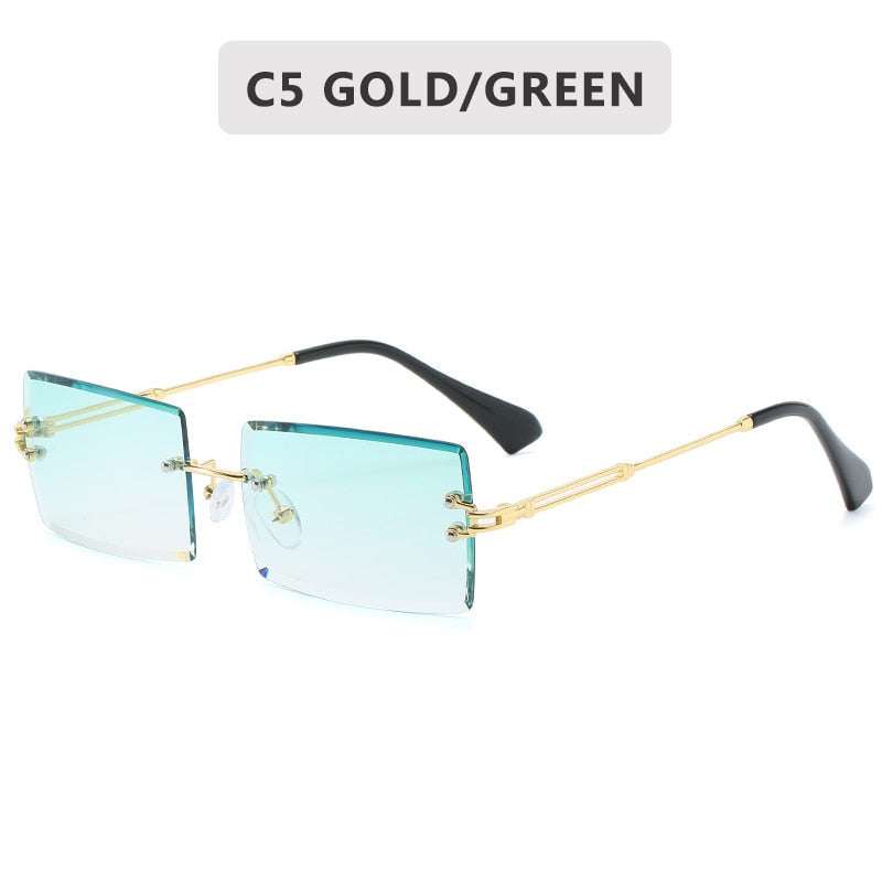 2022 Retro Sunglasses Women Brand Designer Fashion Rimless Gradient Sun Glasses Shades Cutting Lens Ladies Frameless Eyeglasses baby magazin 