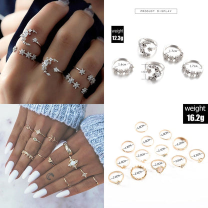 30 Styles Trendy Boho Midi Knuckle Ring Set For Women Crystal Geometric Finger Rings Fashion Bohemian Jewelry baby magazin 