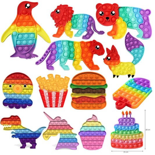 Anti-stress Fidget Toys Rainbow Push Bubble Antistress Toys Adult Children Sensory Toy To Relieve Autism Dropshipping baby magazin