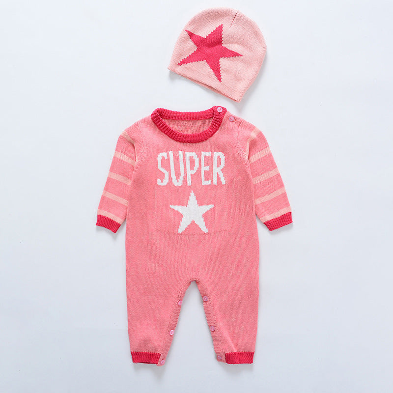 Autumn and winter baby knitted sweater jumpsuit baby magazin 