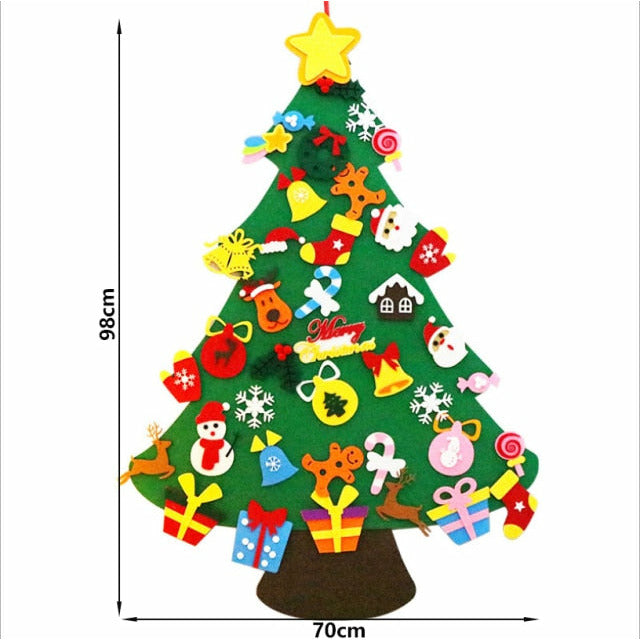 Baby Montessori Toy 32pcs DIY Felt Christmas Tree Toddlers Busy Board Xmas Tree Gift For Boy Girl Door Wall Ornament Decorations baby magazin 