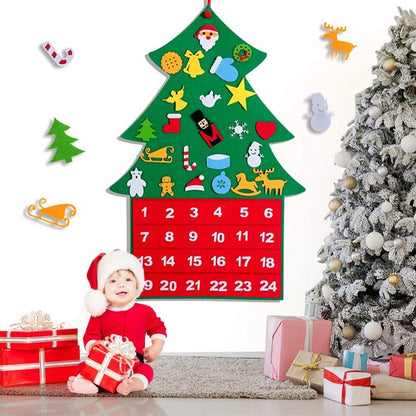 Baby Montessori Toy 32pcs DIY Felt Christmas Tree Toddlers Busy Board Xmas Tree Gift For Boy Girl Door Wall Ornament Decorations baby magazin 