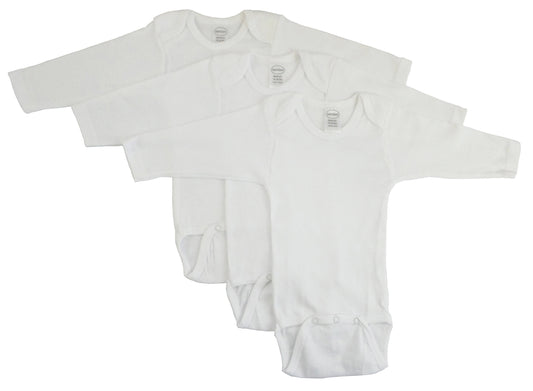 Bambini Long Sleeve White Onezie 3 Pack baby magazin 