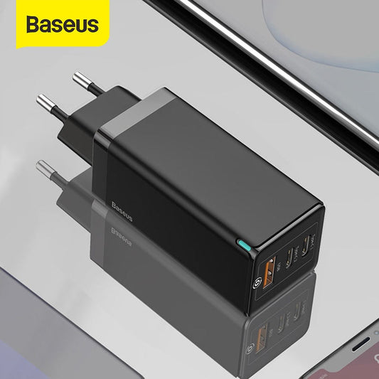 Baseus 65W GaN Charger Quick Charge 4.0 3.0 Type C PD USB Charger with QC 4.0 3.0 Portable Fast Charger For Laptop iPhone 12 Pro baby magazin 