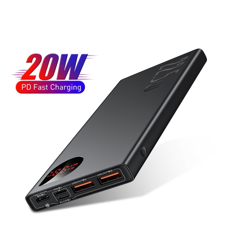 Baseus Power Bank 10000mAh with 20W PD Fast Charging Powerbank Portable Battery Charger PoverBank For iPhone 12Pro Xiaomi Huawei baby magazin 