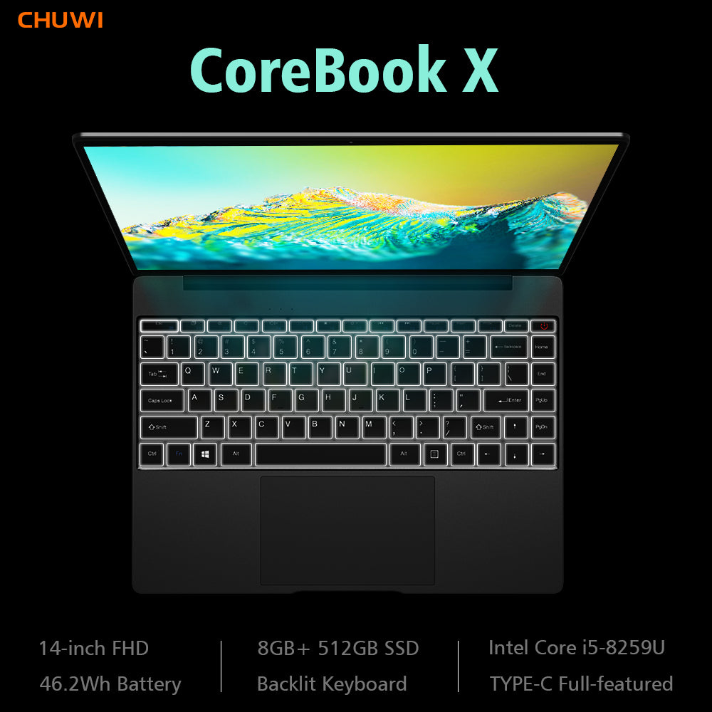 CoreBook X Intel Core i5 8259U Up to 3.8GHz 8GB DDR4+256GB SSD Laptop Original Laptops baby magazin 