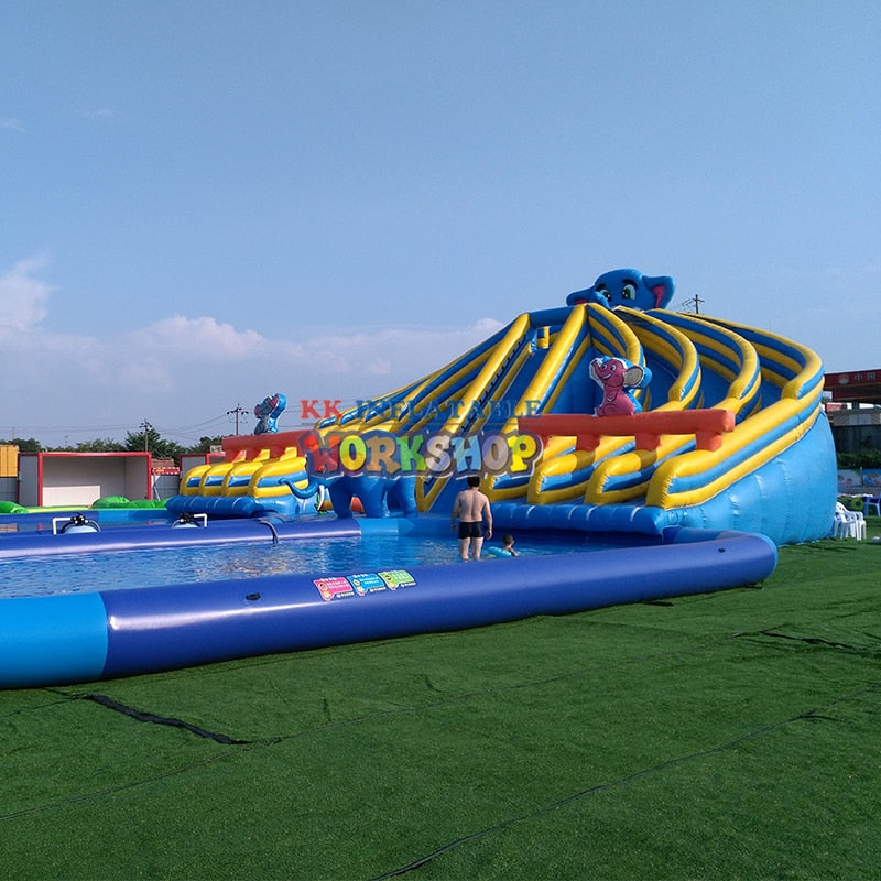 entertainment inflatable slide pool water park