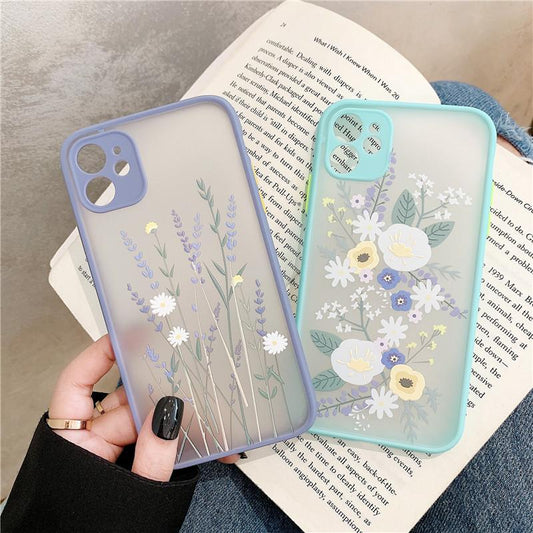 Custom Flowers Design Frosted PC Back Phone Case For iPhone 12 mini 12 11 Pro Max Xs Xr 7 8 Plus Protective Mobile Phone Cover baby magazin 