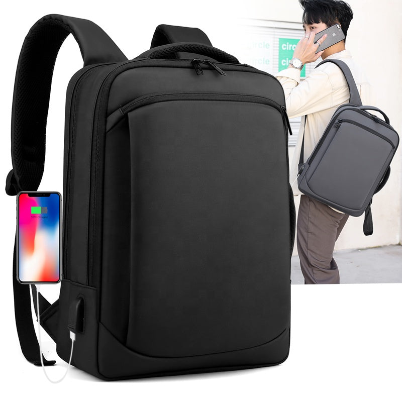 Custom Logo Large Capacity multifunction nylon USB charger backpack Anti theft Smart Laptop Backpack bag with USB Charging port baby magazin 