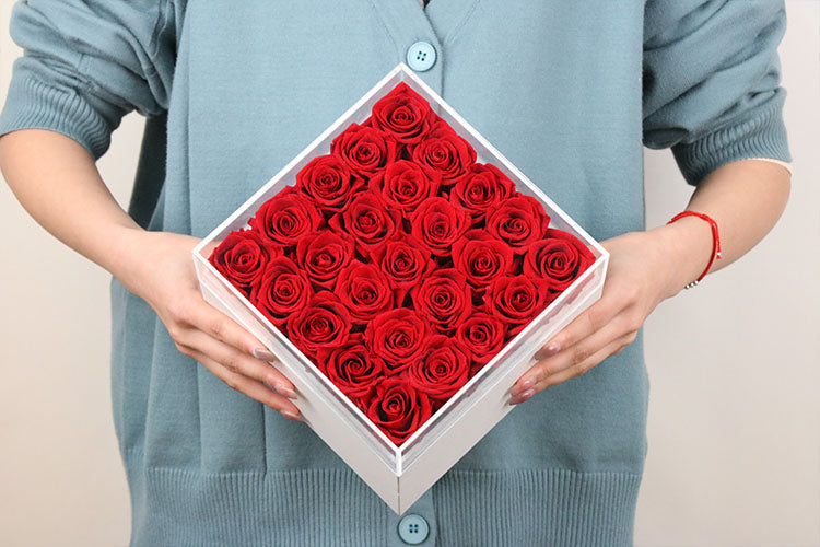 Decorative Flowers Valentines Day Gift Immortal Infinity Eternal Forever Stabilized Preserved Roses Box baby magazin 