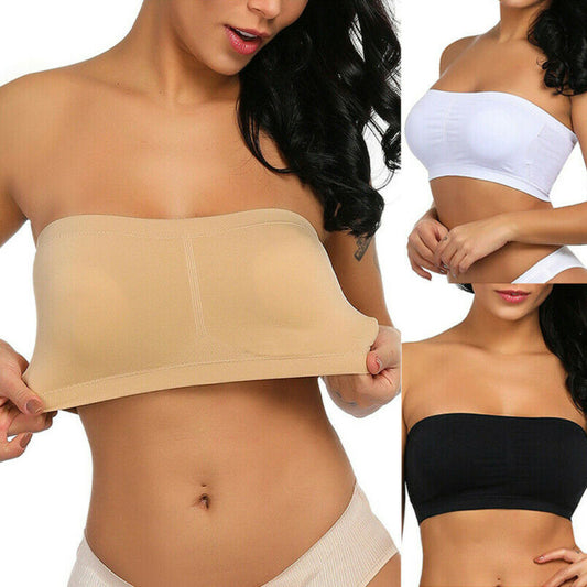 Double Layers Plus Size Strapless Bra Bandeau Tube Removable Padded Top Stretchy Seamless Bandeau Bra Boob Crop Spaghetti Strap baby magazin 