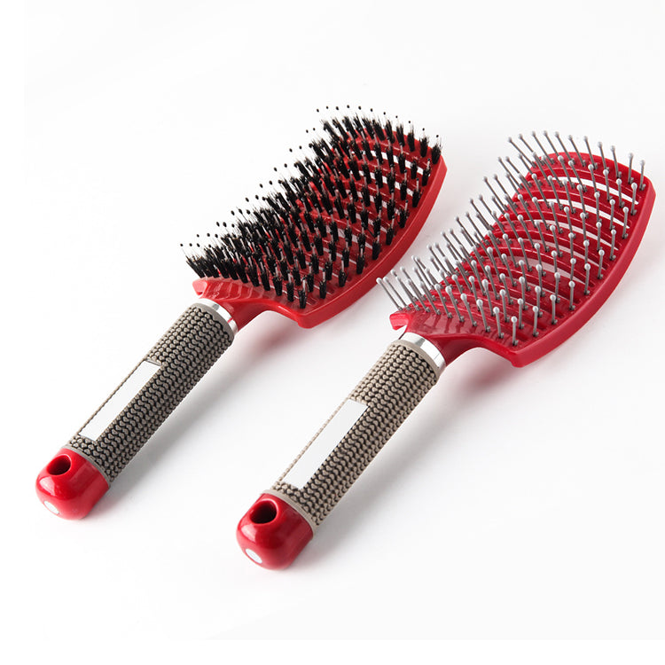 Dropshipping professional vent boar bristle hair brush with nylon bristle  Detangle  Curved Tangled Hair Vent Brush baby magazin 