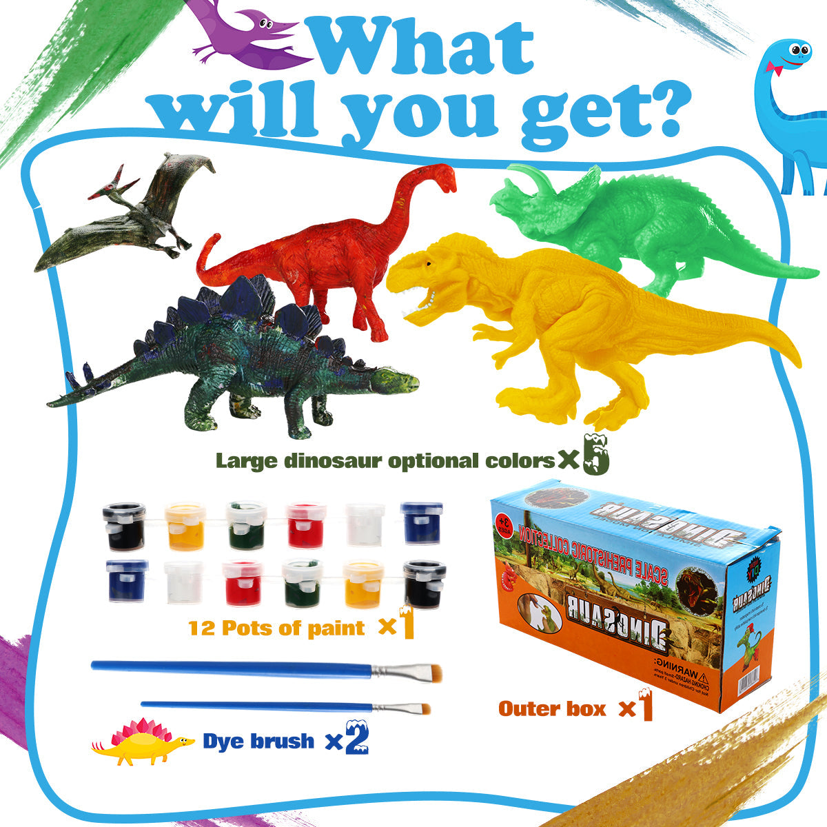 FUNZBO Kids Crafts and Arts Set Painting Kit - Dinosaurs Toys Art and Craft Supplies Party Favors for Boys Girls Age 4 5 6 7 Years Old Kid Creativity DIY Gift Set baby magazin 