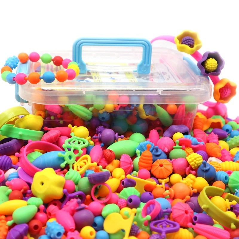Factory direct box decoration puzzle toys Cordless Pop beads DIY handmade string beaded plastic beaded girl toy baby magazin 