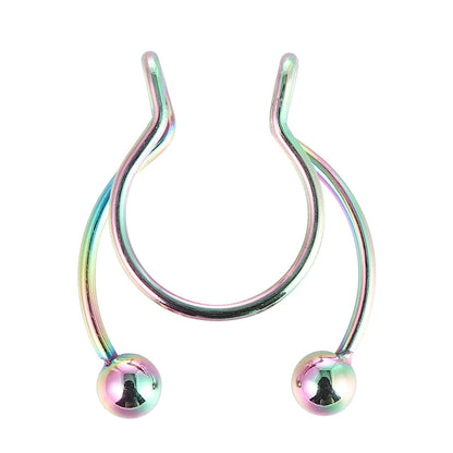 Fake Nose Ring Hoop Nose Septum Rings Stainless Steel Magnet Nose Punk Fake Piercing Body Jewelry Hip Hop Rock Ear clip Jewelry baby magazin 