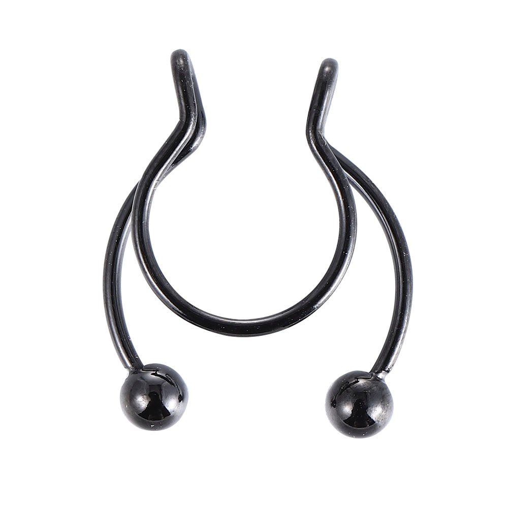 Fake Nose Ring Hoop Nose Septum Rings Stainless Steel Magnet Nose Punk Fake Piercing Body Jewelry Hip Hop Rock Ear clip Jewelry baby magazin 