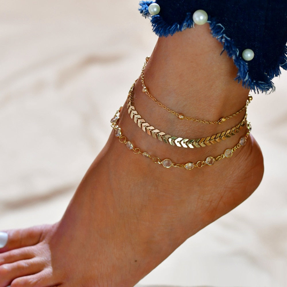 Female Bohemian Shell Heart Summer Anklets For Women Tortoise Ankle Bracelets Girls Barefoot on Leg Chain Jewelry Gift baby magazin 