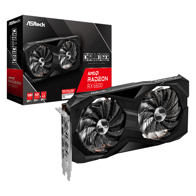 For Asrock AMD Radeon RX6600 Challenger D 8GB gpu computer gaming graphics card support RX 6600 CLD 8G baby magazin 