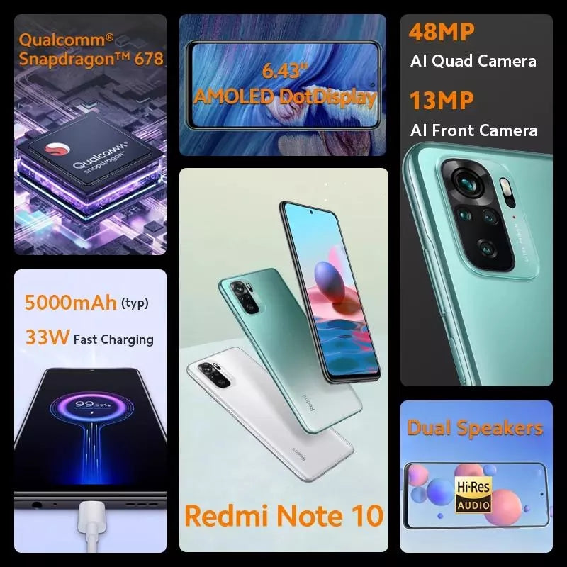For Redmi Used Mobile Phones  Note 10 4GB 128GB For Redmi note 10 Pro 10s 9 pro note 8 Used Unlocked Mobile Phones baby magazin 