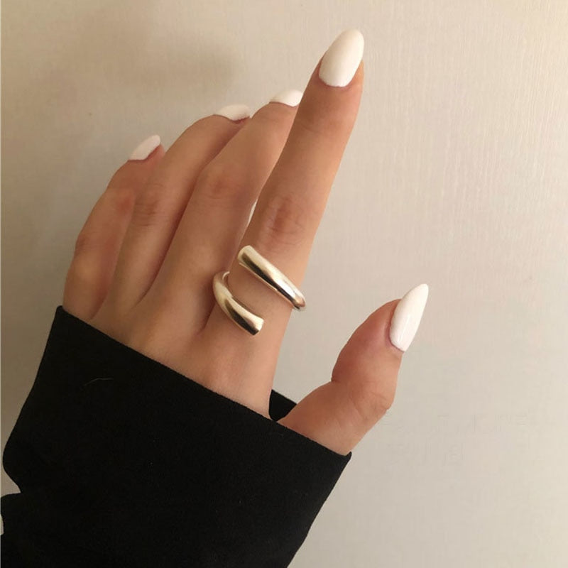 Foxanry Minimalist 925 Sterling Silver Rings for Women Fashion Creative Hollow Irregular Geometric Birthday Party Jewelry Gifts baby magazin 