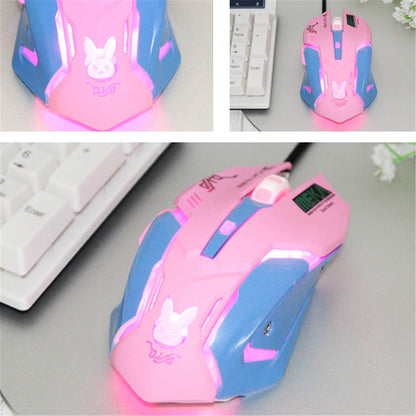 Game Overwatch D.va Pink Reaper Mercy Genji Electronic Sports USB Rechargeable Wired Mouse For Gaming And Office baby magazin 