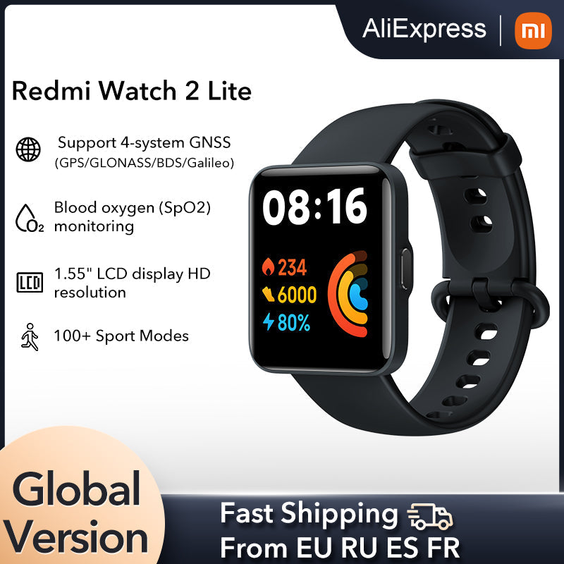 Global version Xiaomi Redmi Watch 2 lite Smart Watch Bluetooth Mi Band 1.55&quot; HD GPS Smartwatch Blood Oxygen sport Bracelet baby magazin 