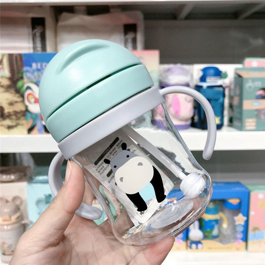 Hipac 1Pcs 250ml Baby Kids Children Cartoon Animal School Drinking Water Bottle Sippy Cup With Shoulder Strap Feeding baby magazin 