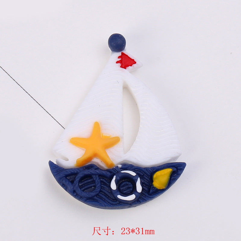 Hot sale cartoon ocean series DIY resin jewelry accessories mobile phone case keychain handicraft decorative materials baby magazin 