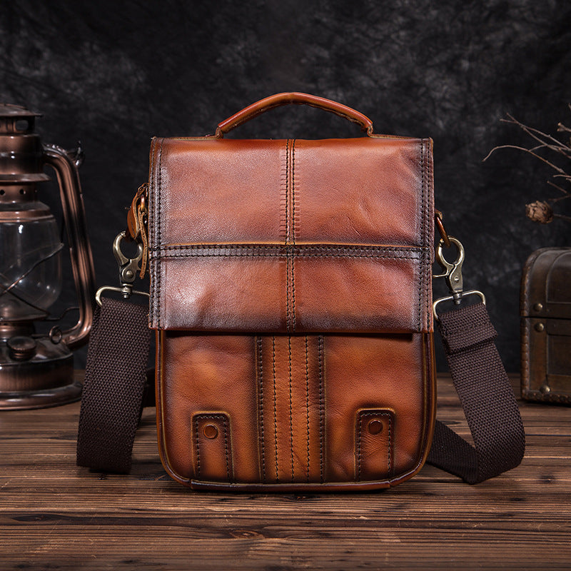 Imported Crazy Horse Leather Leather Foreign Trade Europe And America Retro Men's 8-Inch Summer Travel Outdoor Shoulder Diagonal Bag 152 baby magazin 