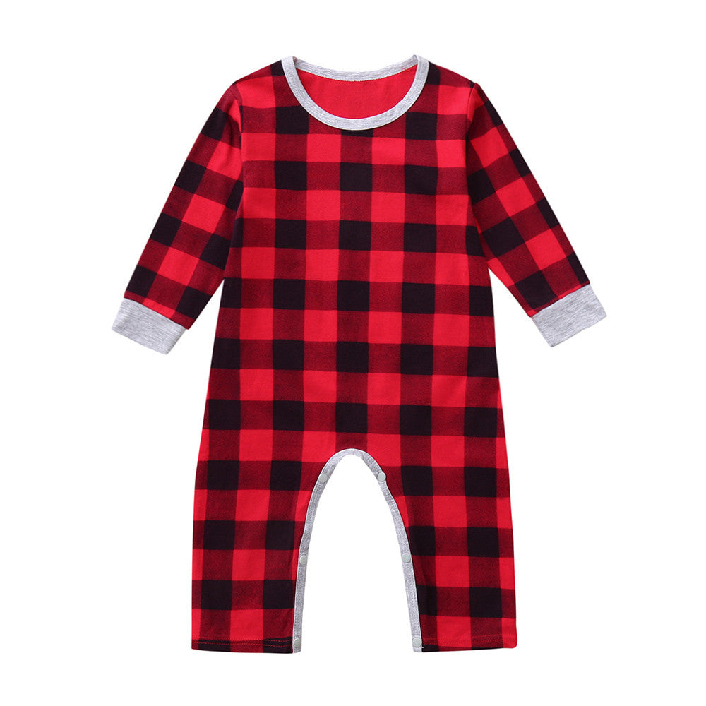 Infant Baby Boys Girls Christmas Santa XMAS Letter Plaid Romper Jumpsuit Outfits baby clothes winter clothe baby magazin 