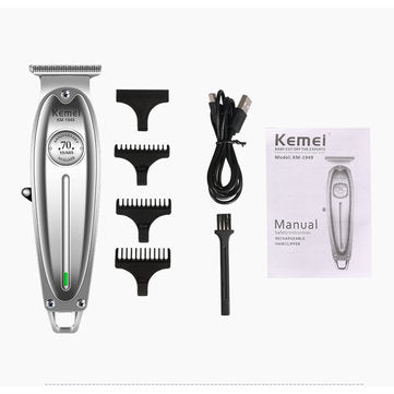 Kemei-1949 All Metal Professional Hair Clipper Men Electric Cordless Hair Trimmer 0mm Baldheaded T Blade Haircut Machine Barber baby magazin 