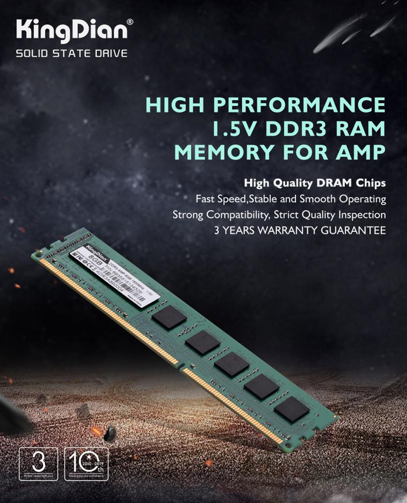 KingDian Stable Compatibility Computer Ram 8gb Ram Memory Ddr3 1600mhz For AMD AMP baby magazin 