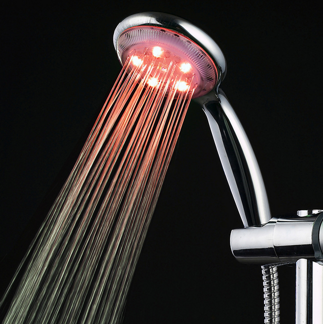 LED Shower Head Handheld High Pressure Water Saving Water Temperature Controlled 3 or 7 Colors Changing baby magazin 