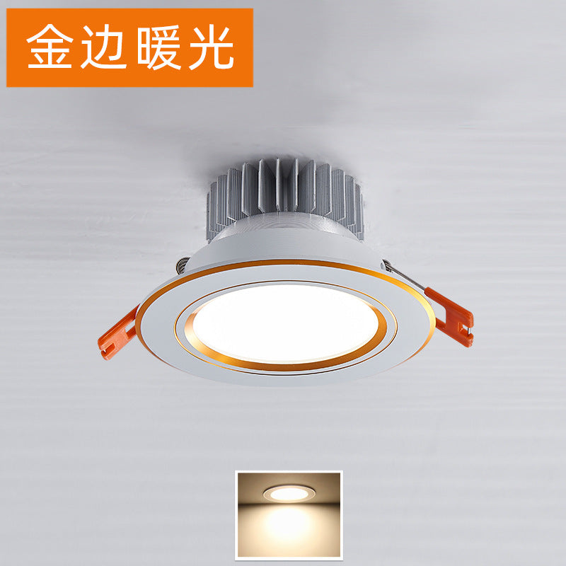 LED lamp embedded tri-color shifting opening 7.5 9\/12 cm 3 inch ceiling home living room anti-fog spotlights baby magazin 