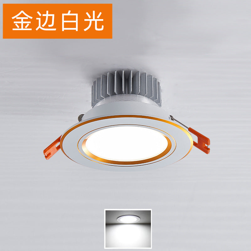 LED lamp embedded tri-color shifting opening 7.5 9\/12 cm 3 inch ceiling home living room anti-fog spotlights baby magazin 