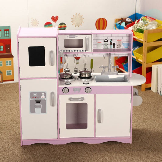 Large size Simulation wooden kitchen cooking game toy Refrigerator microwave oven stove tableware sets children kids gift baby magazin 