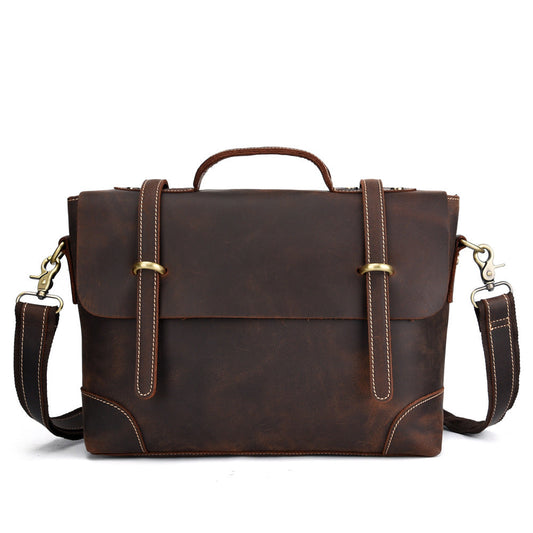 Leather Retro Men's Bag Briefcase Single Shoulder Messenger baby magazin 