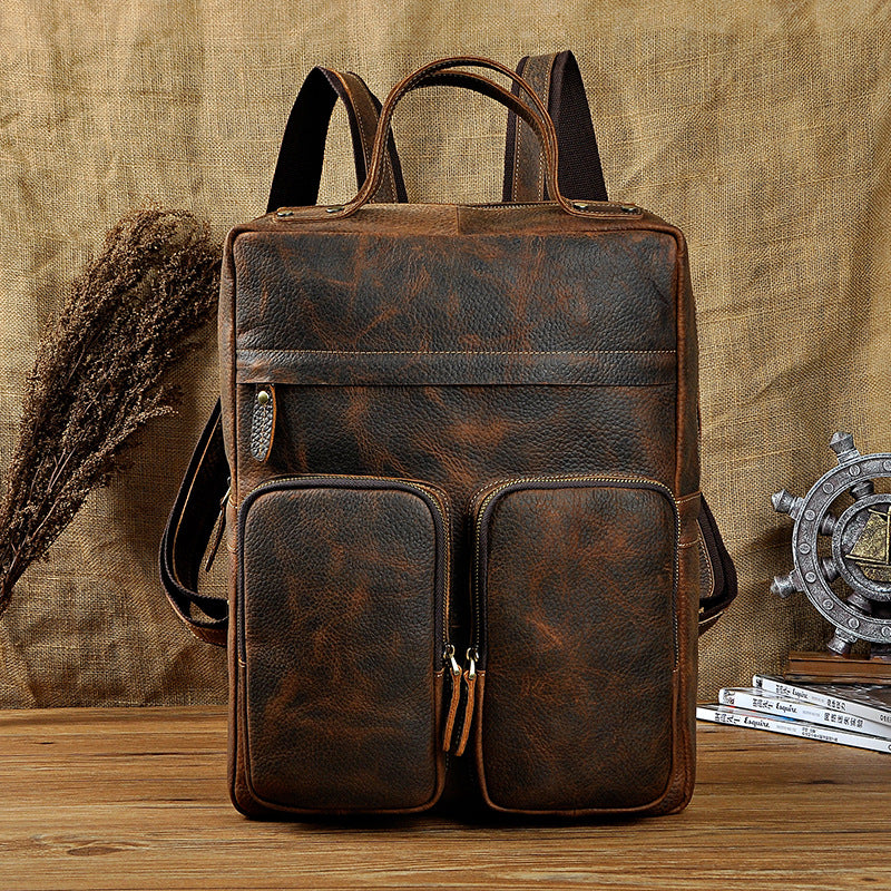 Leather Shoulder Bag youth fashion top leather backpack baby magazin 