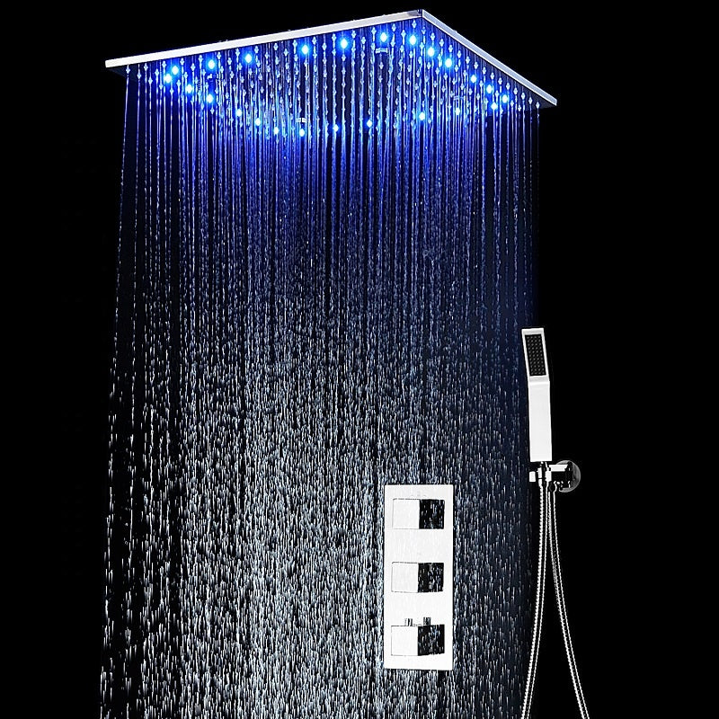 Led shower set 20inch hydro power color change rainfall shower set misty shower set baby magazin 