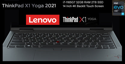 Lenovo Business Laptop ThinkPad X1 Yoga 2021 i7-1165G7 32GB RAM 2TB SSD 4K TouchScreen 360 Degrees Flip Backlit Keyboard and Pen baby magazin 