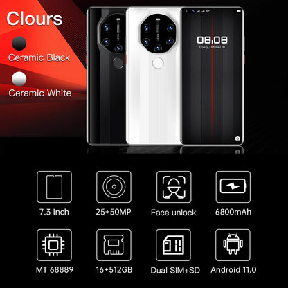 Mate40 Rs 7.3 Inch 5G Cellphones Android 11 Smartphones 512GB Mobile Phone baby magazin 